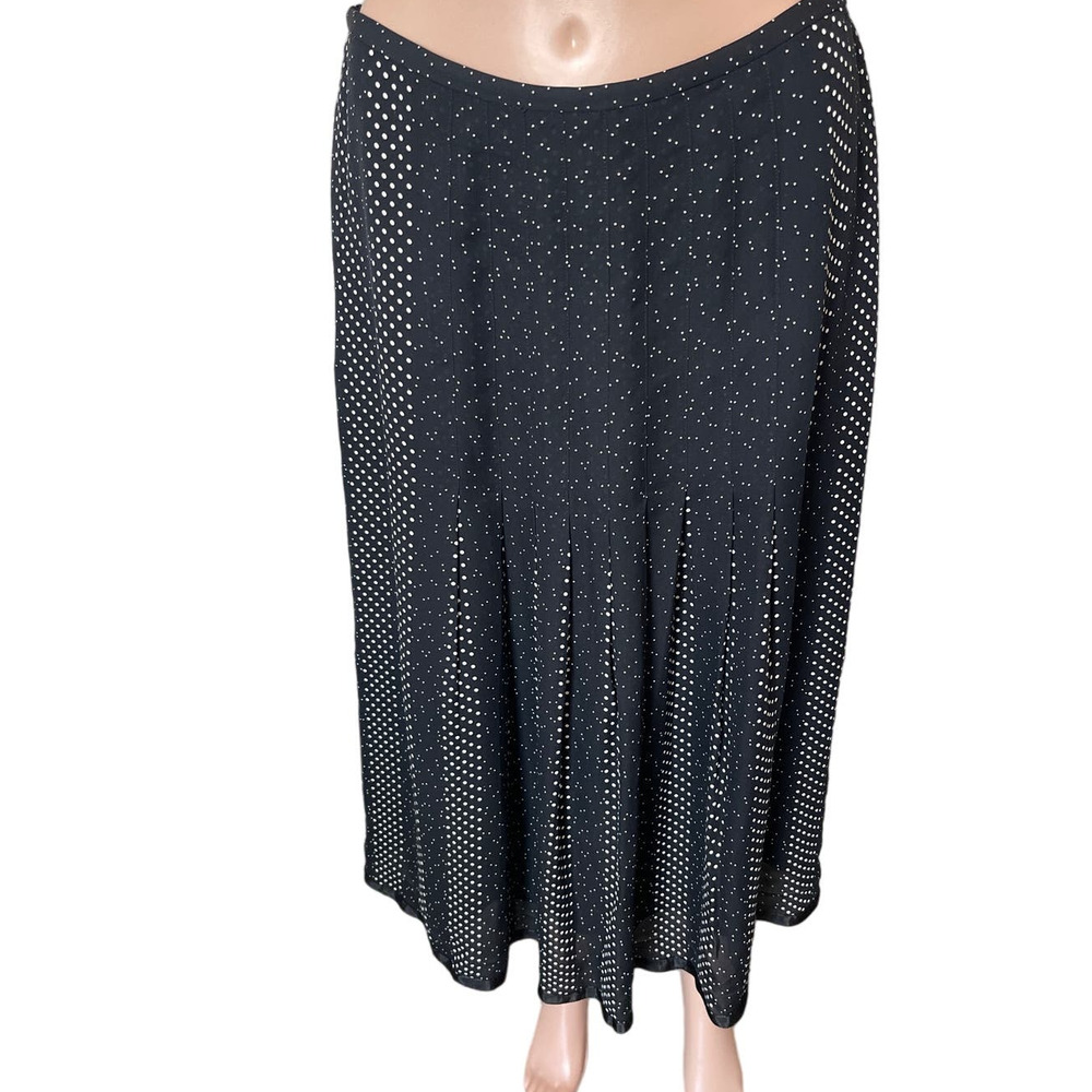 Talbots Long black Skirt Pleated Pure Silk Women Sz 8 barely used